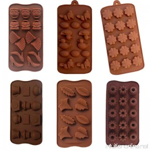6 Pack nonstick value pack molds of Flower Leaf Duck purse and more baking molds for Candy Chocolate Soap (Ships From USA) - B07228147R